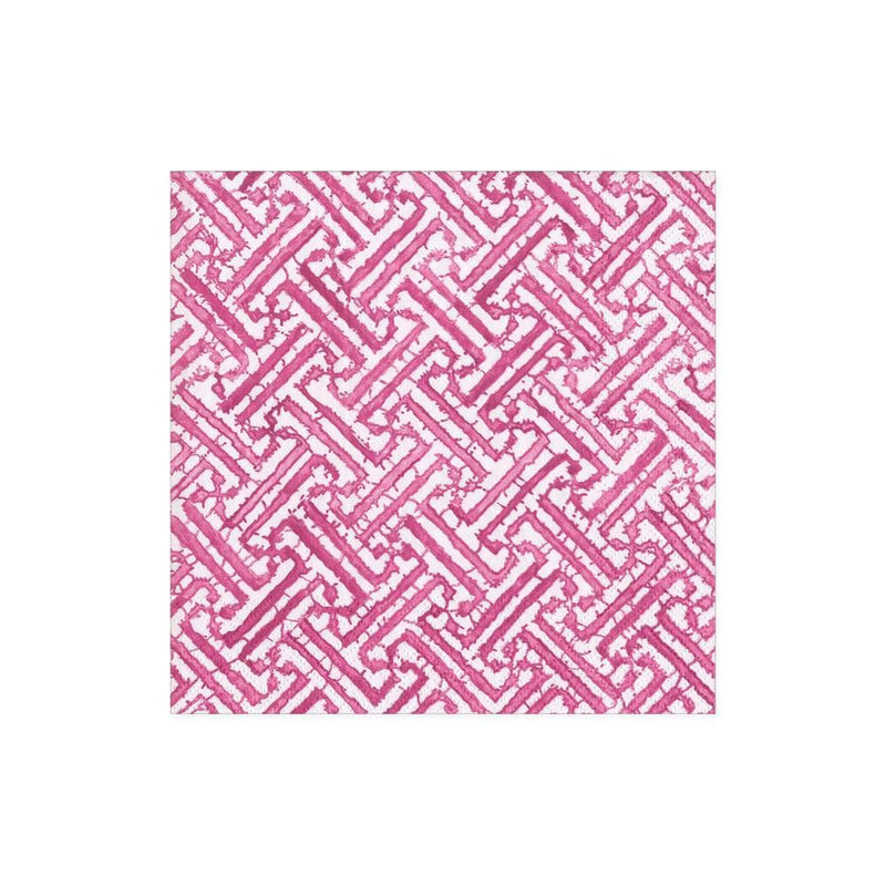 Fretwork Paper Cocktail Napkins in Fuchsia - 20 Per Package 3
