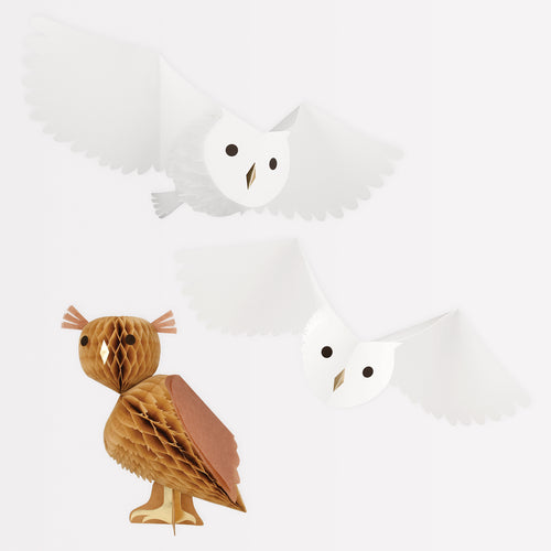 Honeycomb Owls, Pack of 3
