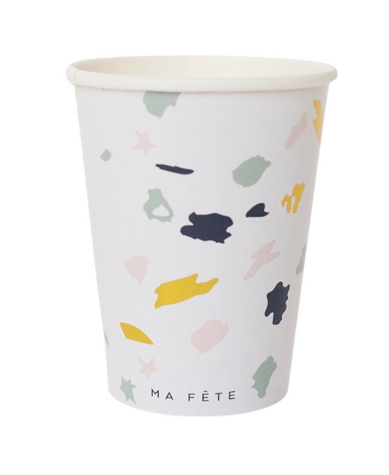 Terrazzo Paper Cups, Pack of 8