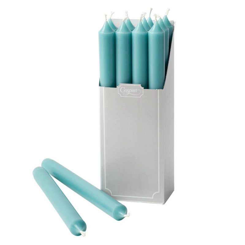 Straight Taper 10" Candles in Turquoise - 12 Candles Per Box