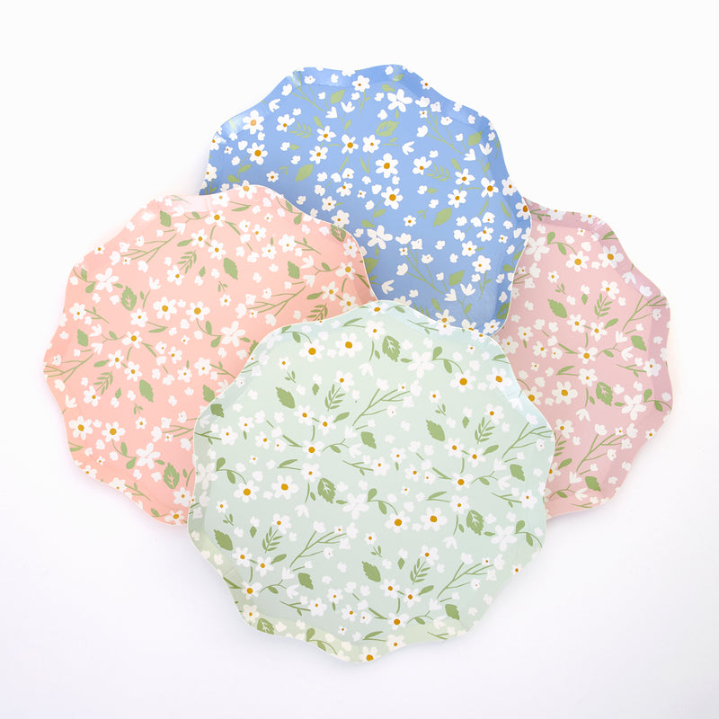 Ditsy Floral Side Plates, Assorted Set of 12