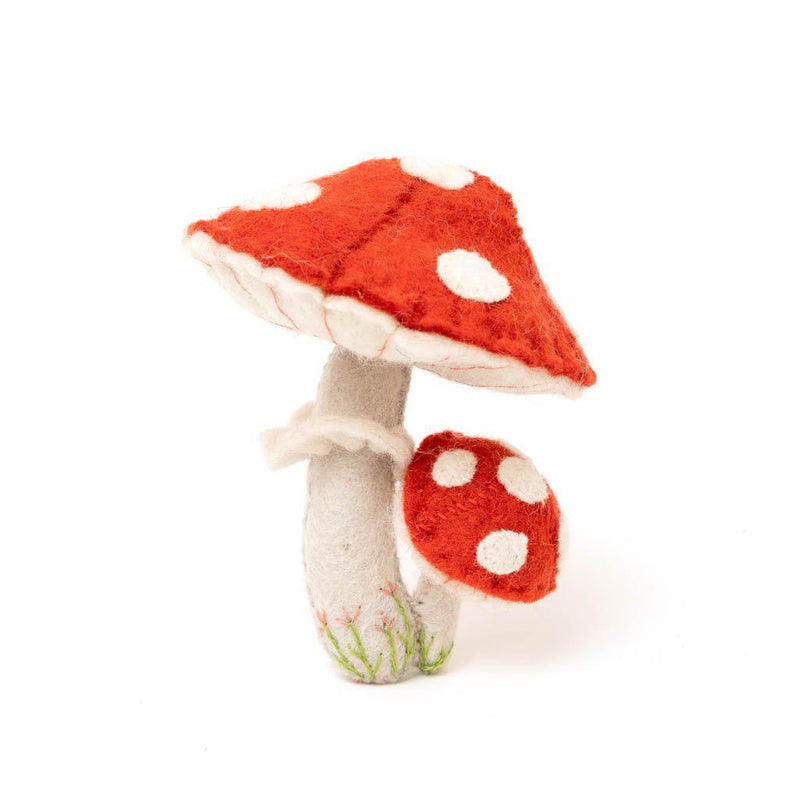Red Mushroom Pair with Skirt Ornament