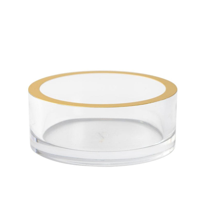 Acrylic Wine Bottle Coaster in Clear with Gold Rim - 1 Each 1