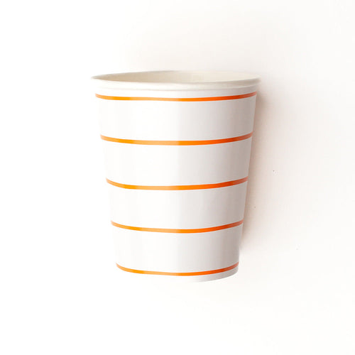 Clementine Frenchie Striped 9 oz Cups, Pack of 8