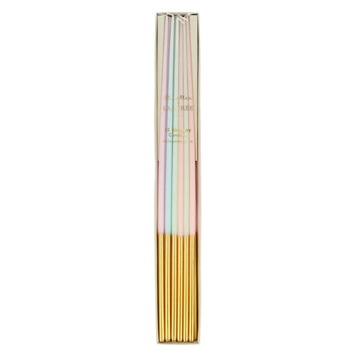 Ladurée Paris Gold Leaf Tall Tapered Candles, Pack of 12