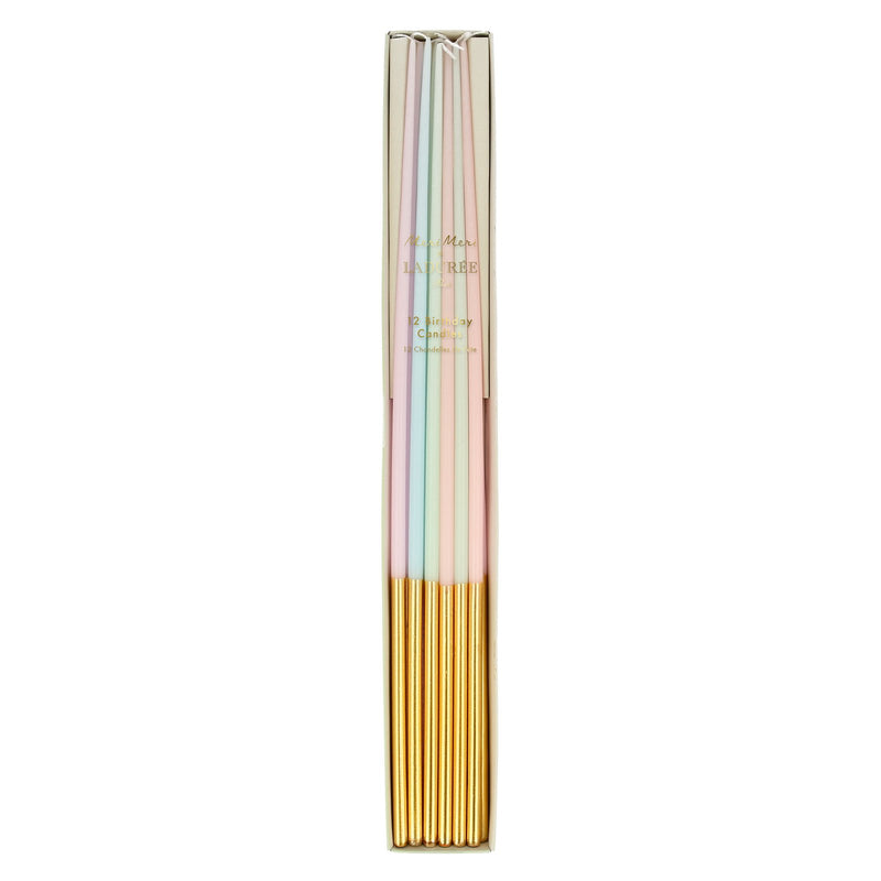 Ladurée Paris Gold Leaf Tall Tapered Candles, Pack of 12