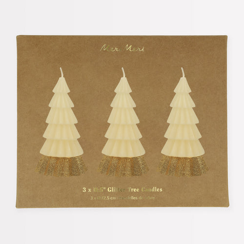 Ivory Tree Candles, Pack of 3