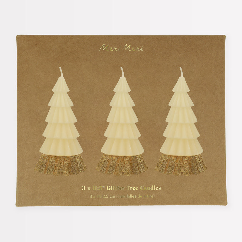 Ivory Tree Candles, Pack of 3