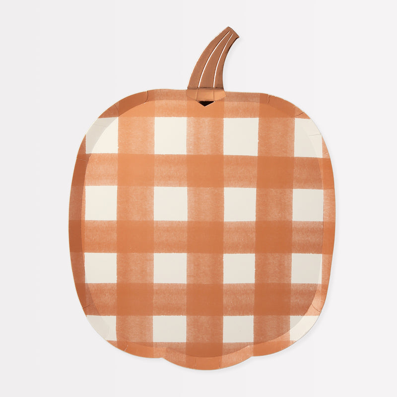 Gingham Pumpkin Plates