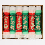 Merry & Bright Christmas Crepe Crackers, Pack of 6