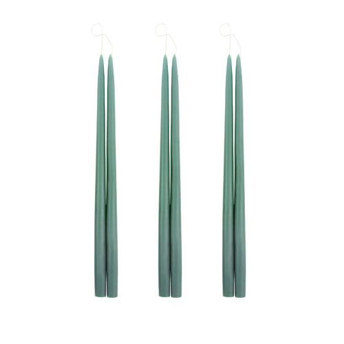 18" Moss Dipped Tapers, Set of 6