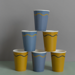 Signature Paper Cups, Blue & Yellow (8)