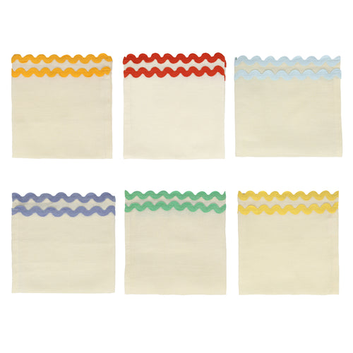 Colorful Ric Rac Fabric Napkins