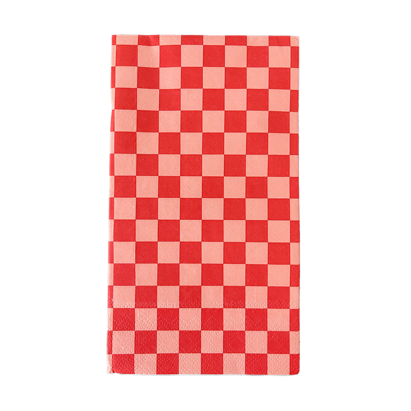 Check It! Cherry Crush Check Guest Napkins, Pack of 16