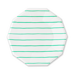 Clover Frenchie Striped Large Plates, Pack of 8