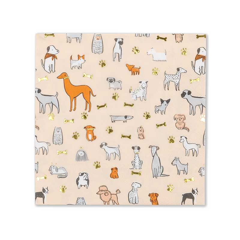 Bow Wow Large Napkins, Pack of 16