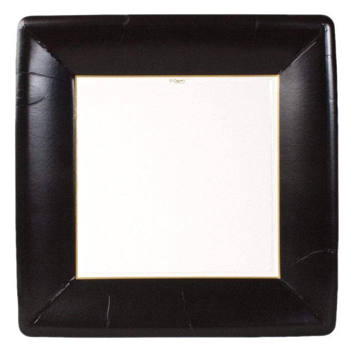 Grosgrain Square Paper Dinner Plates in Black - 8 Per Package