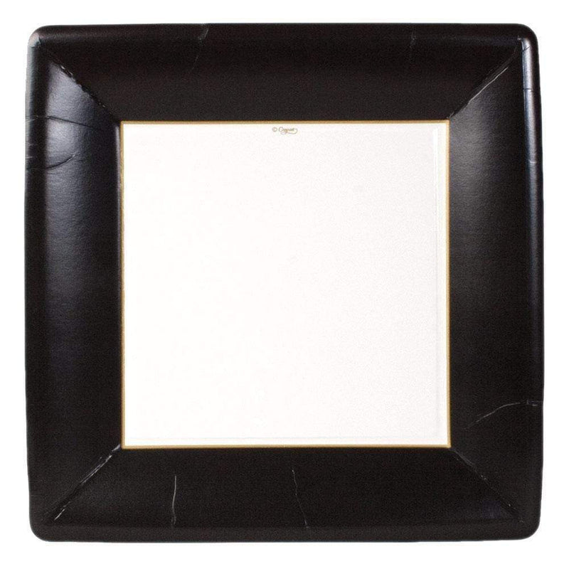 Grosgrain Square Paper Dinner Plates in Black - 8 Per Package