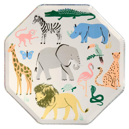 Safari Animals Dinner Plates, Pack of 8