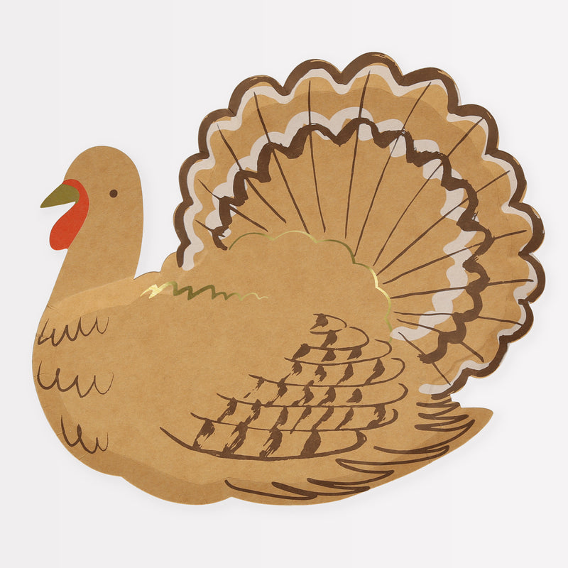Turkey Plates, Pack of 8