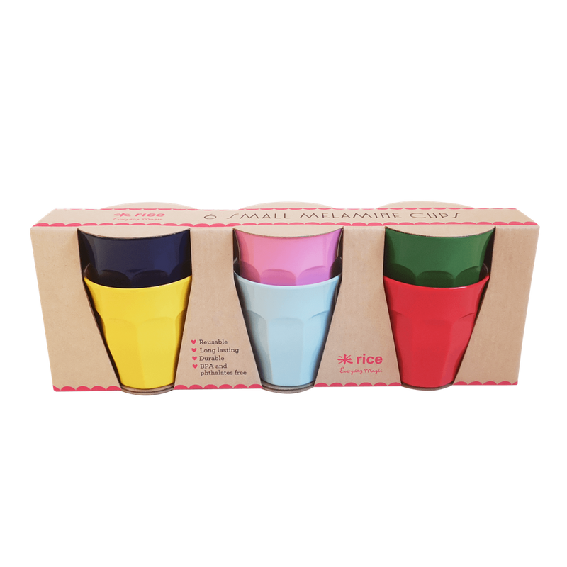 Melamine Cups 'Favorite' Colors - Small - 6 pcs. in Gift Box