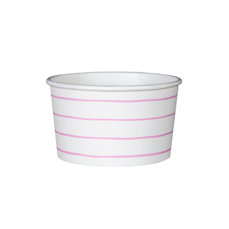  Cerise Frenchie Striped Treat Cups, Pack of 8