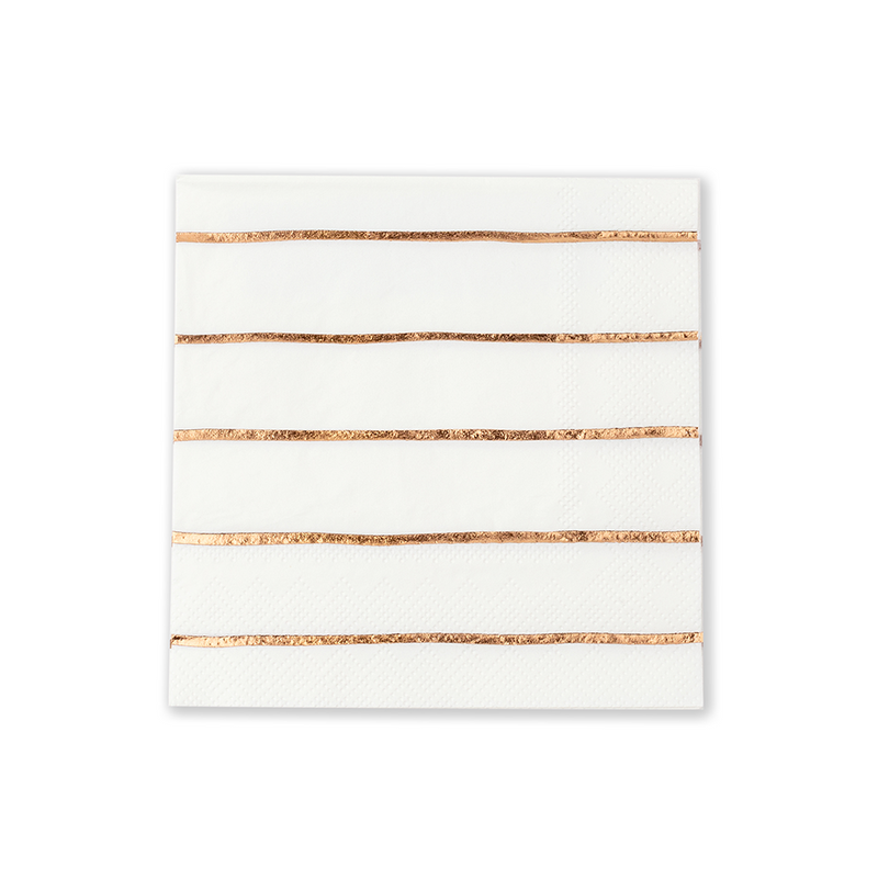 Rose Gold Frenchie Striped Petite Napkins, Pack of 16