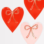 Heart With Bow Plates, Pack of 8