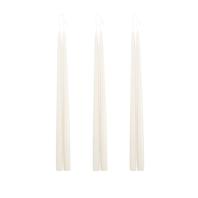 18" Parchment Dipped Tapers, Set of 6