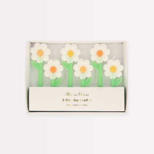 Daisy Candles, Pack of 6