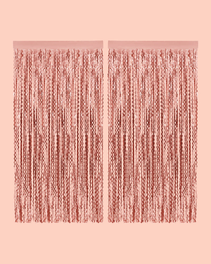 Keep It Wavy Curtain - rose gold foil curtain