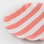 Stripy Reusable Bamboo Large Plates, Pack of 6