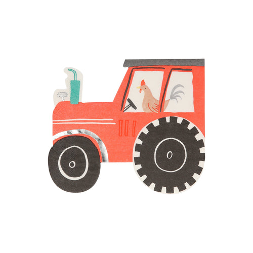 On The Farm Tractor Napkins, Pack of 16