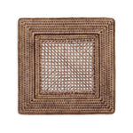 Rattan Square Plate Charger in Dark Natural - 1 Each