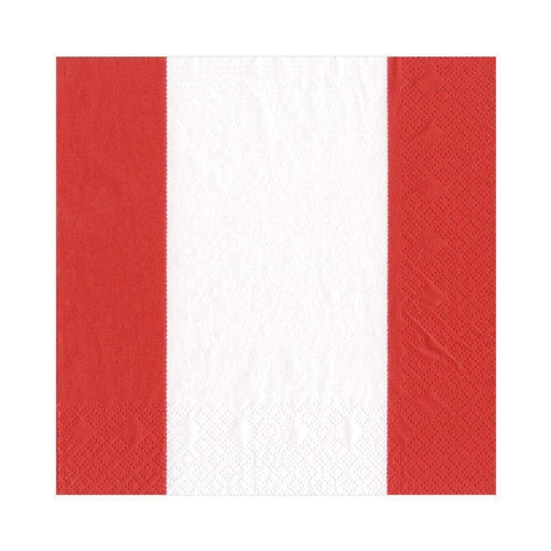 Bandol Stripe Paper Luncheon Napkins in Red - 20 Per Package 1