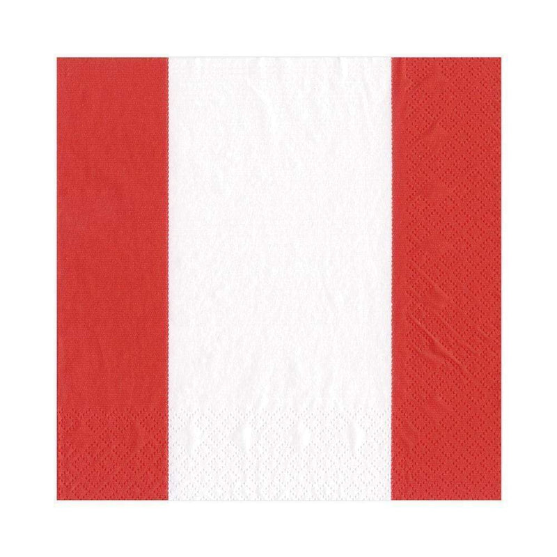 Bandol Stripe Paper Luncheon Napkins in Red - 20 Per Package 1