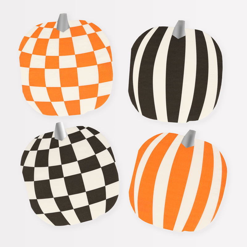 Mod Pattern Pumpkin Napkins, Pack of 16
