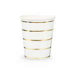 Gold Frenchie Striped 9 oz Cups, Pack of 8
