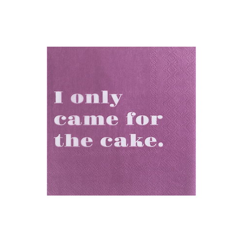 "I Only Came for the Cake" Witty Cocktail Napkins, Pack of 20