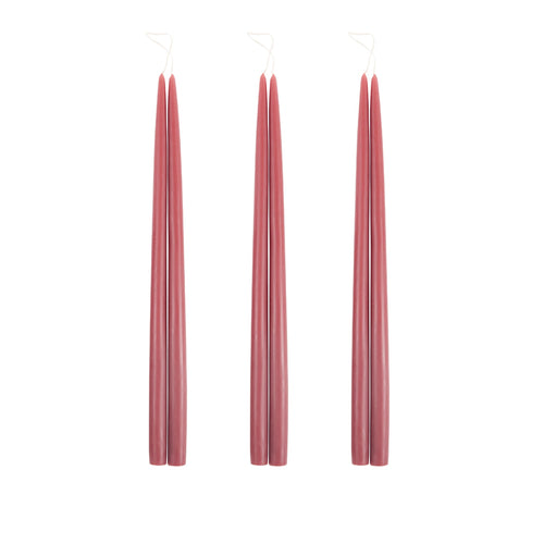 18" Clay Dipped Tapers, Set of 6