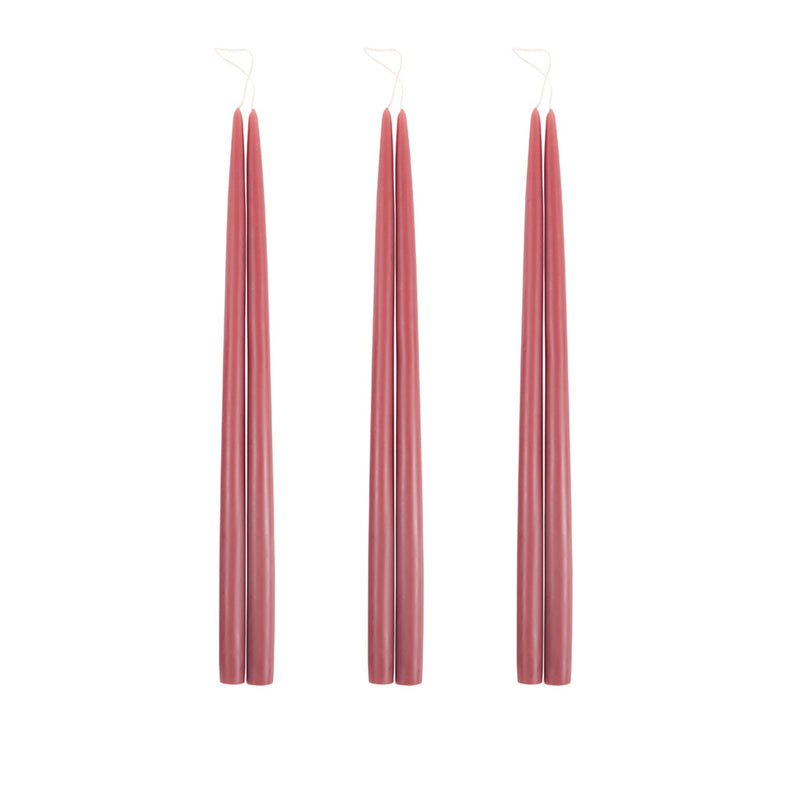 18" Clay Dipped Tapers, Set of 6