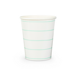 Mint Frenchie Striped 9 oz Cups, Pack of 8