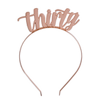 "Thirty" Metal Headband - Rose Gold