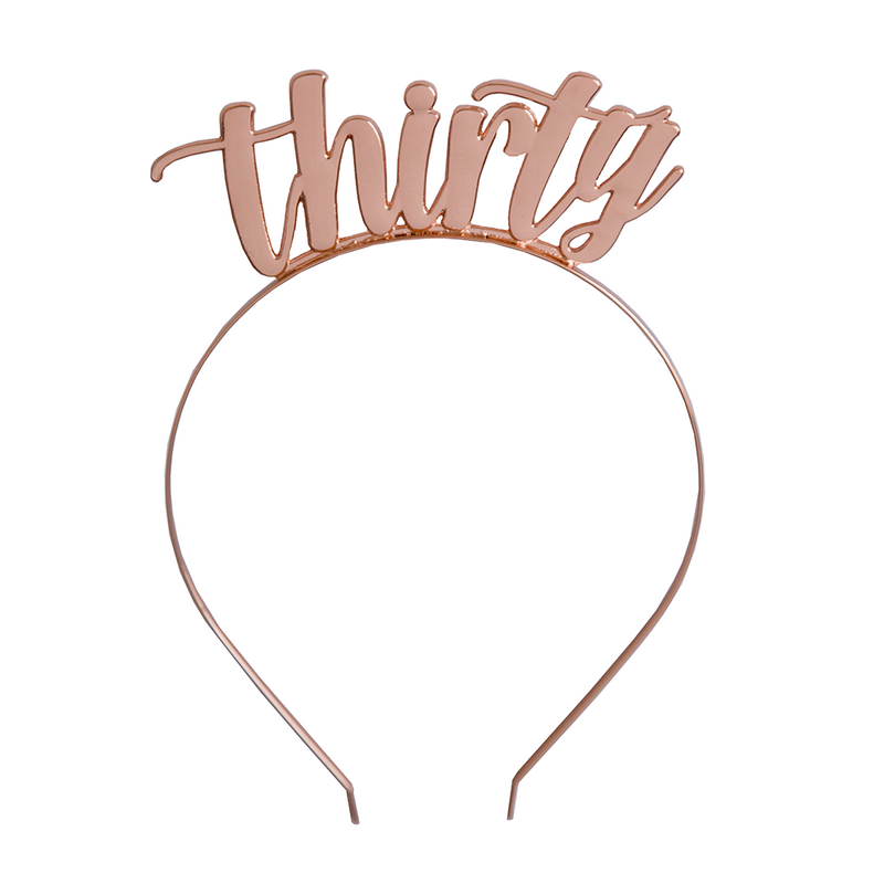"Thirty" Metal Headband - Rose Gold