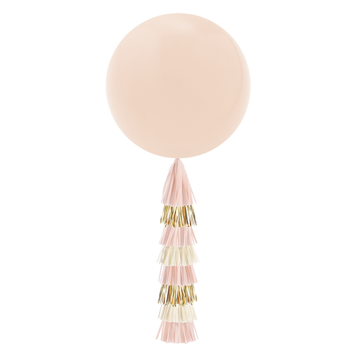 Jumbo Balloon & Tassel Tail - Blush & Gold