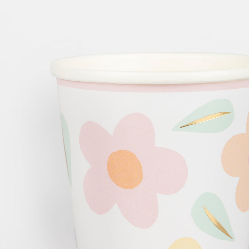 Happy Flowers Cups, Pack of 8