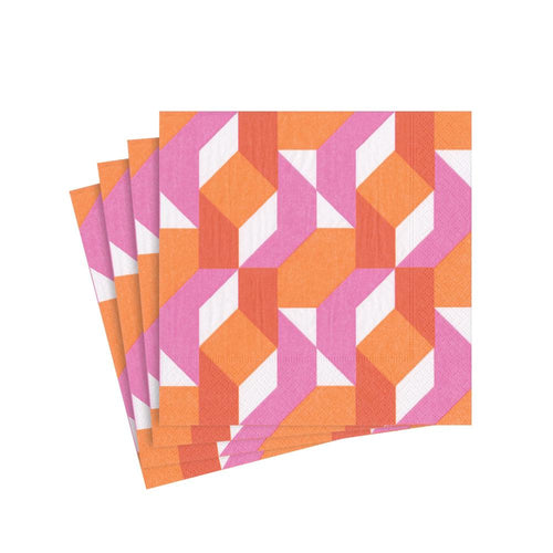 Color Theory Paper Cocktail Napkins in Fuchsia - 20 Per Package 1