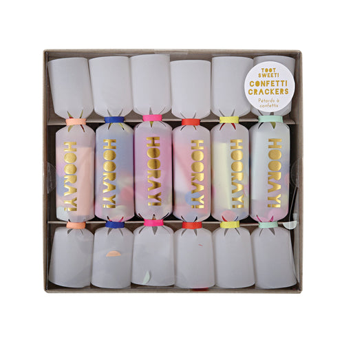Hooray Confetti Small Crackers, Pack of 6