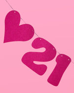 21 Forever Banner - hot pink glitter banner
