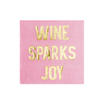 "Wine Sparks Joy" Witty Cocktail Napkins, Pack of 20